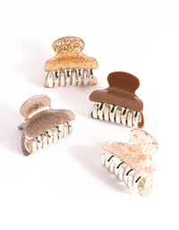 Brown Acrylic 4cm Glitter Claw 4-Pack - link has visual effect only