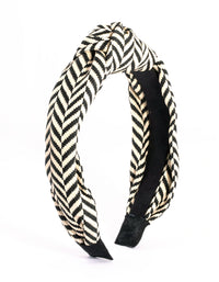 Black & White Fabric Woven Print Fabric Headband - link has visual effect only