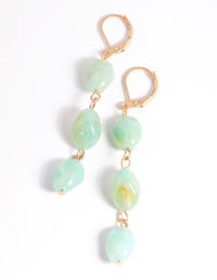 Worn Gold Stone Drop Earrings - link has visual effect only