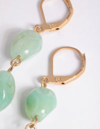 Worn Gold Stone Drop Earrings - link has visual effect only