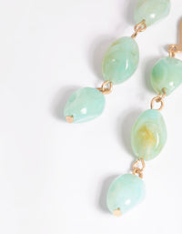 Worn Gold Stone Drop Earrings - link has visual effect only