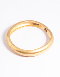 Worn Gold Rounded Hinge Cuff Bangle - link has visual effect only