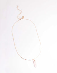 Rose Gold Rose Quartz Shard Snake Chain Necklace - link has visual effect only