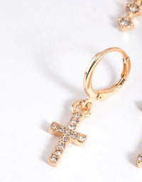 Gold Multi Cross Stack Earrings - link has visual effect only