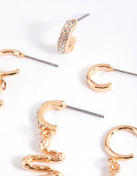 Gold Snake & Cross Stack Earrings - link has visual effect only