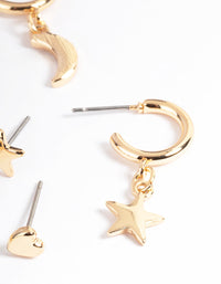 Gold Love & Celestial Stack Earrings - link has visual effect only