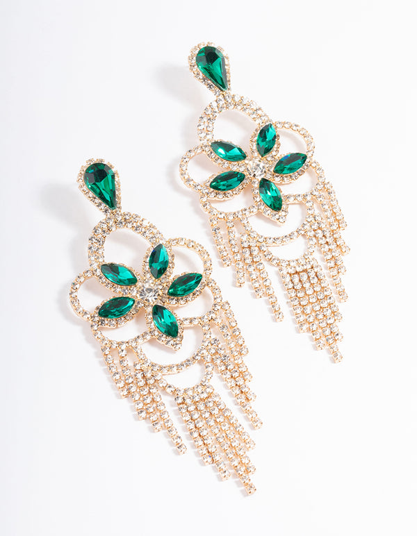 Gold Mini Statement Glam Drop Earrings