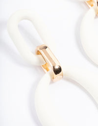 Gold Rubber Coated Link Drop Earrings - link has visual effect only