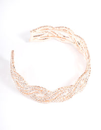 Rose Gold Twist Petal Diamante Cuff Bangle - link has visual effect only