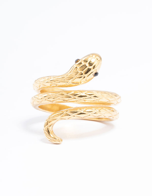 Gold Plated Stainless Steel Snake Ring