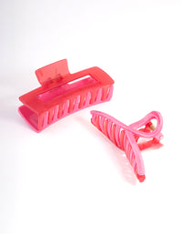 Pink Plastic Two Tone Claw Pack - link has visual effect only