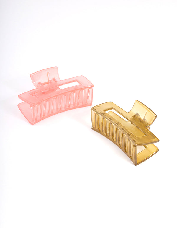 Olive Plastic Cut Out Rectangle Claw Pack