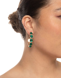 Gold Gem Stone Hoop Earrings - link has visual effect only