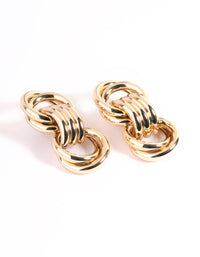 Gold Trio Knot Drop Earrings - link has visual effect only