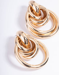 Gold Large Door Knocker Drop Earrings - link has visual effect only