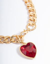 Gold Statement Heart Necklace - link has visual effect only