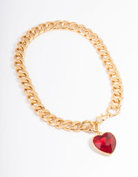 Gold Statement Heart Necklace - link has visual effect only