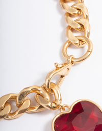 Gold Statement Heart Necklace - link has visual effect only