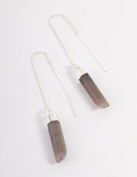 Silver Plated Amethyst Irregular Thread Earring - link has visual effect only