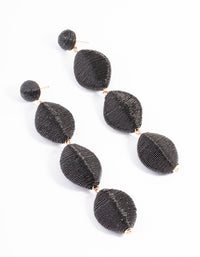 Black Metalic Thread Drop Earrings - link has visual effect only