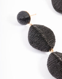 Black Metalic Thread Drop Earrings - link has visual effect only