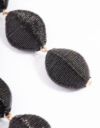 Black Metalic Thread Drop Earrings - link has visual effect only