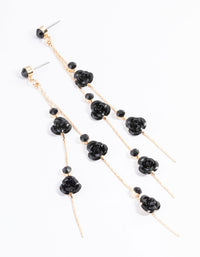 Black Calming Rose Drop Earrings - link has visual effect only