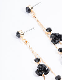 Black Calming Rose Drop Earrings - link has visual effect only