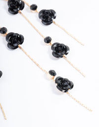 Black Calming Rose Drop Earrings - link has visual effect only