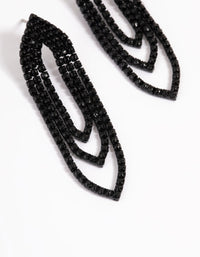 Black Mini Oval Cupchain Crop Earrings - link has visual effect only