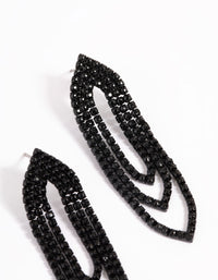 Black Mini Oval Cupchain Crop Earrings - link has visual effect only