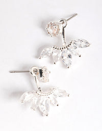 Silver Cubic Zirconia Marquise Jacket Earring - link has visual effect only