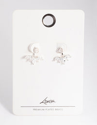 Silver Cubic Zirconia Marquise Jacket Earring - link has visual effect only