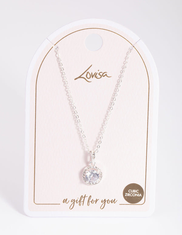 Silver Pretty Diamante Pendant Necklace Lovisa