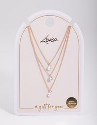 Gold Classic Diamante Layered Chain Necklace - link has visual effect only