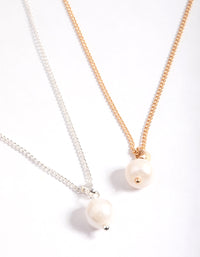 Mixed Metal Freshwater Pearl Classic Necklace Pack - link has visual effect only