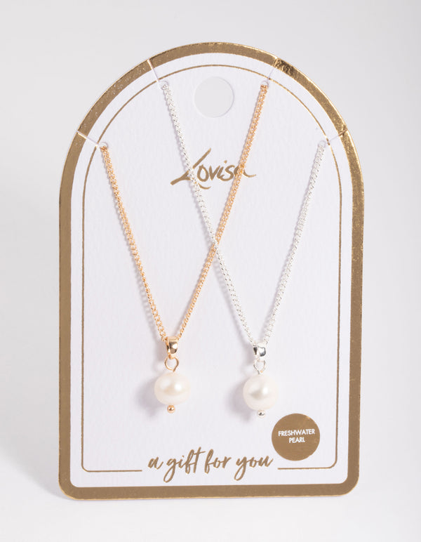 Mixed Metal Freshwater Pearl Classic Necklace Pack