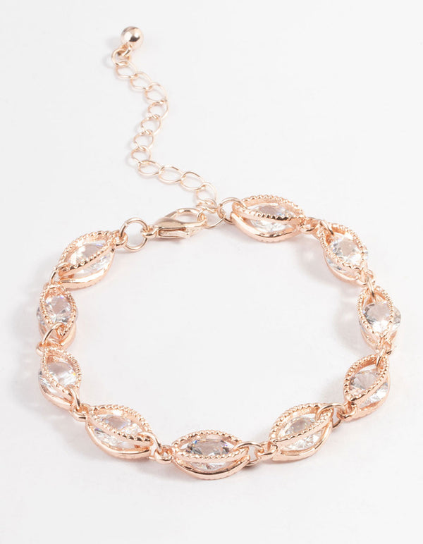 Rose Gold Classic Marquise Cubic Zirconia Bracelet