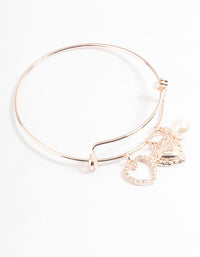 Rose Gold Pearl & Heart Charm Bracelet - link has visual effect only