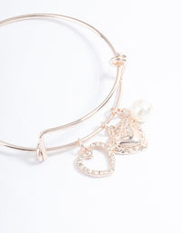 Rose Gold Pearl & Heart Charm Bracelet - link has visual effect only