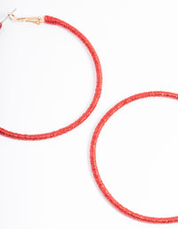 Red Shiny 55mm Hoop Earrings - link has visual effect only