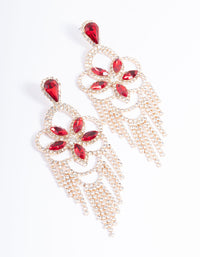 Red Statement Glam Drop Earrings - link has visual effect only