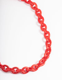 Red Metallic Coated Chain Necklace - link has visual effect only