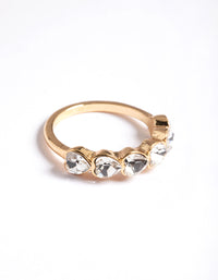 Gold Bezel Heart Band Ring - link has visual effect only