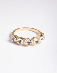 Gold Bezel Heart Band Ring - link has visual effect only