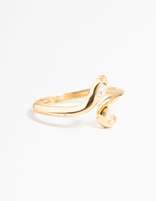 Gold Plated Sterling Silver Snake Wrap Ring