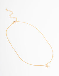 Gold Plated Gemini Necklace With Cubic Zirconia Pendant - link has visual effect only