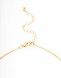 Gold Plated Gemini Necklace With Cubic Zirconia Pendant - link has visual effect only