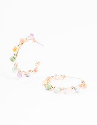 Rose Gold Beaded Hoop Earrings - link has visual effect only