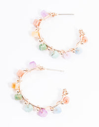 Rose Gold Beaded Hoop Earrings - link has visual effect only